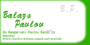 balazs pavlov business card